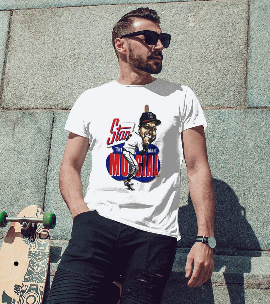 Stan Musial The Man St. Louis Cardinals Caricature T-Shirt