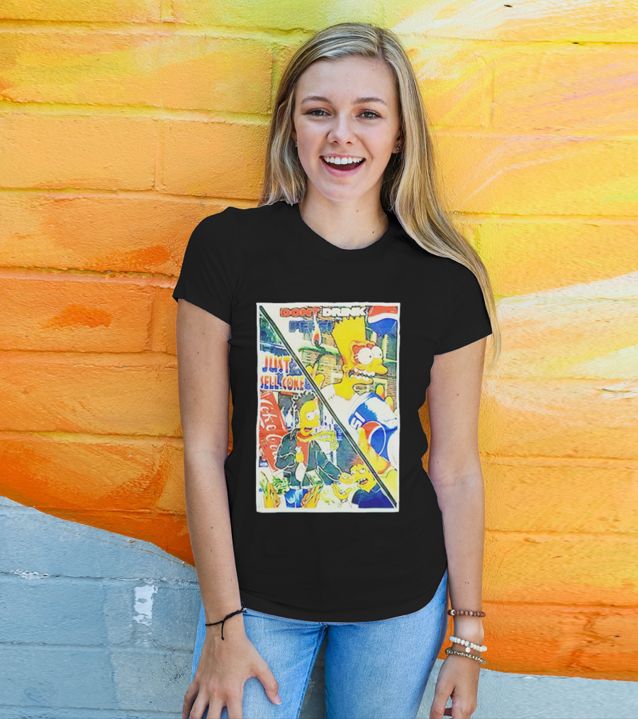 Bart Simpson Pepsi And Coke Parody Comic Panel T-Shirt