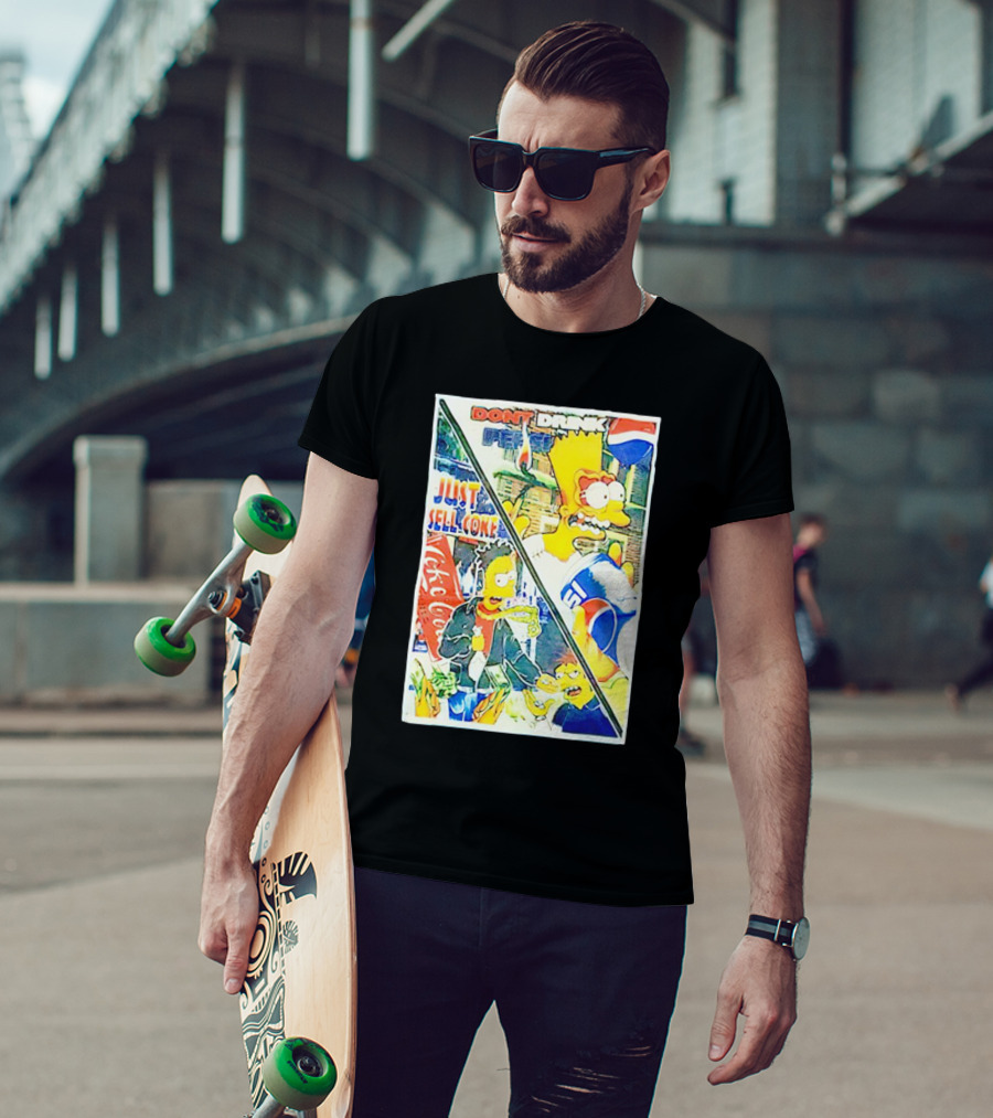 Bart Simpson Pepsi And Coke Parody Comic Panel T-Shirt