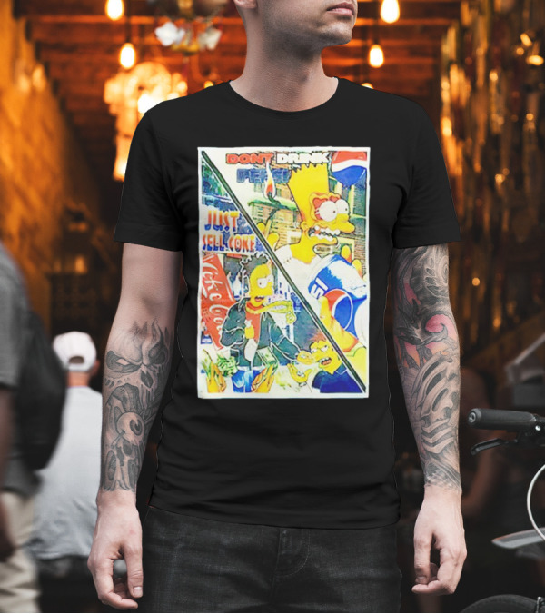 Bart Simpson Pepsi and Coke Parody Comic Panel T-Shirt Bart Simpson Pepsi and Coke Parody Comic Panel T-Shirt