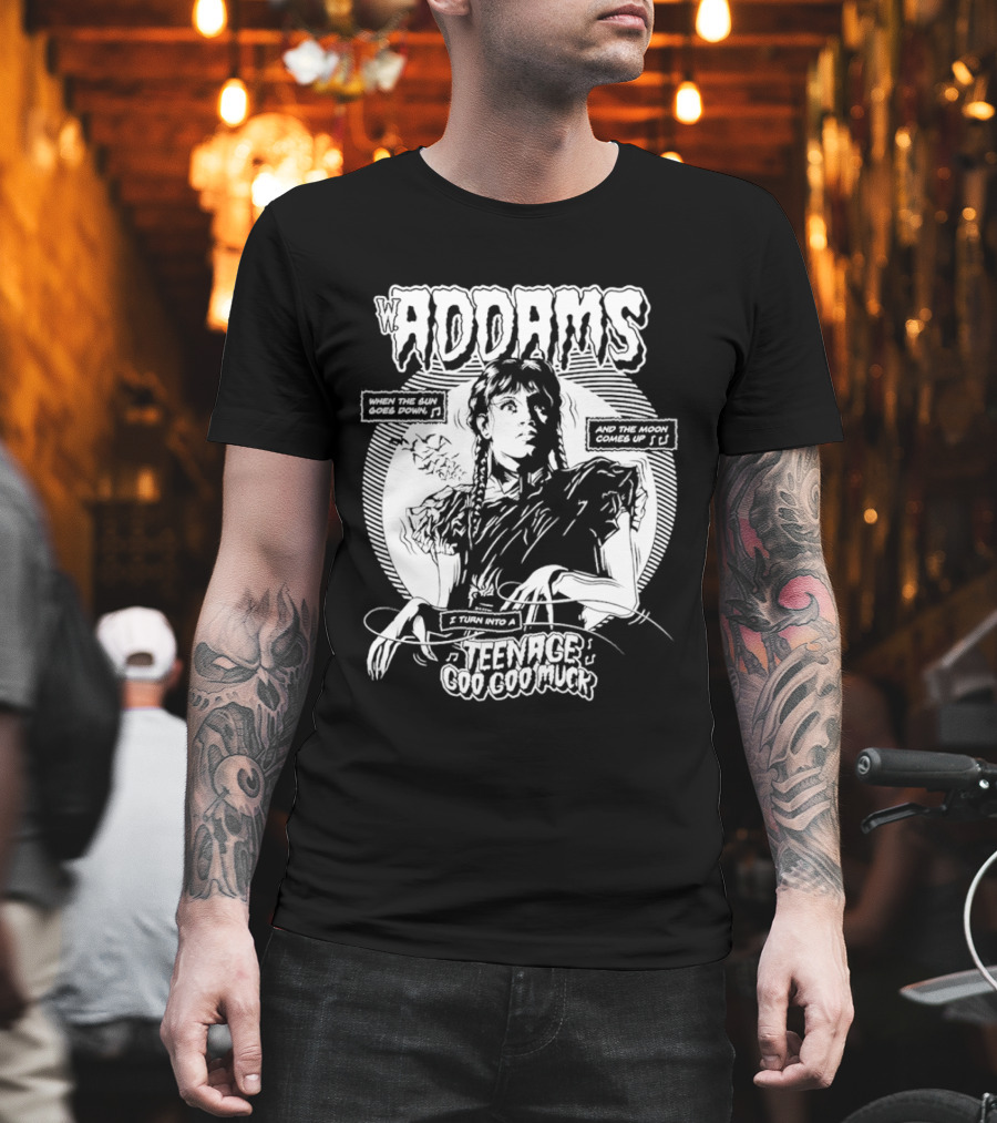 Wednesday Addams When the Sun Goes Down Teenage Goo Goo Muck T-Shirt