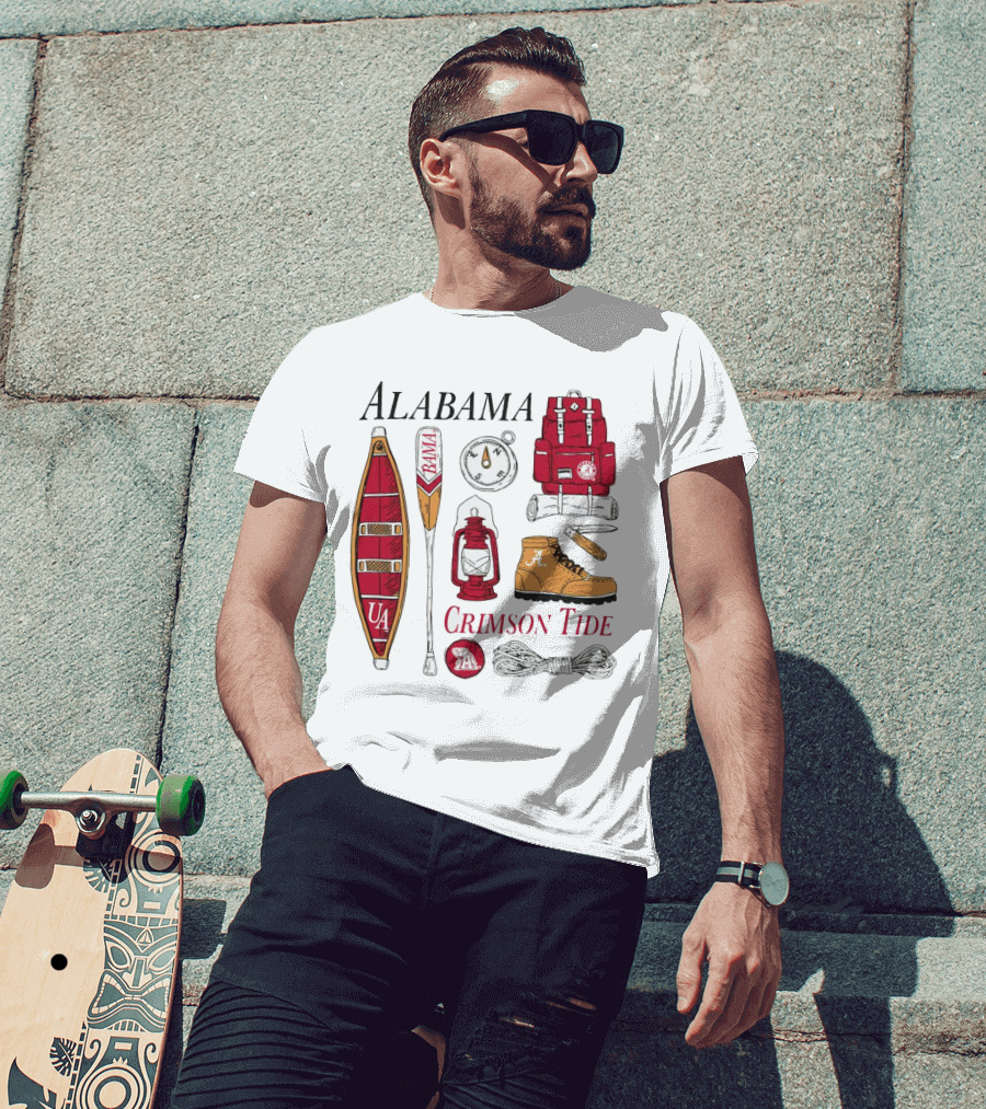 Alabama Crimson Tide Camping Gear And Outdoor Adventure Essentials T-Shirt