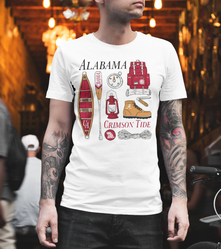 Alabama Crimson Tide Camping Gear And Outdoor Adventure Essentials T-Shirt
