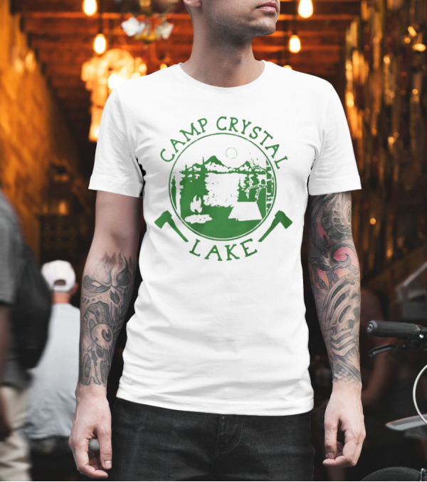 Camp Crystal Lake Axe Campfire Scenic Forest T-Shirt Camp Crystal Lake Axe Campfire Scenic Forest T-Shirt