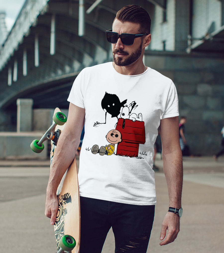 Charlie Brown Snoopy Coraline Button Eyes Shadow T-Shirt