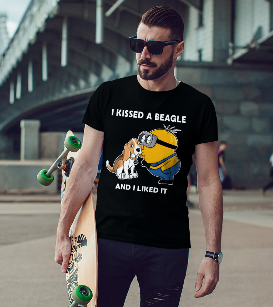 I Kissed A Beagle And I Liked It Minion Beagle Interaction T-Shirt