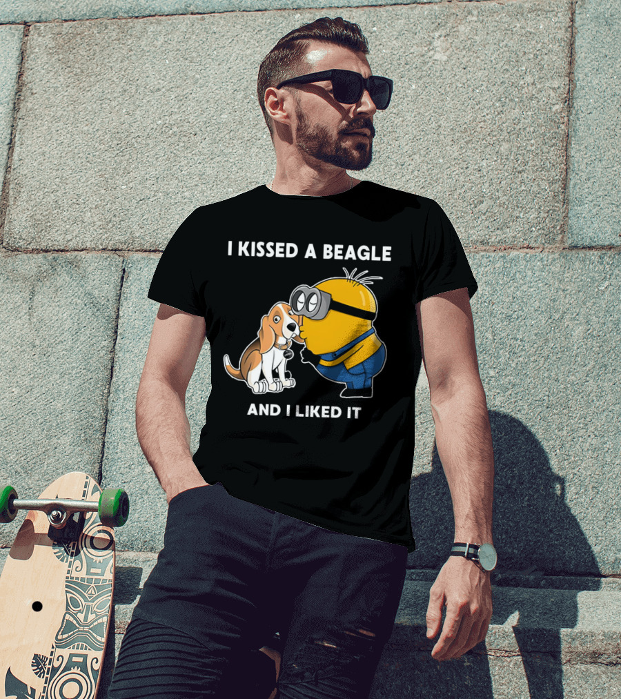 I Kissed A Beagle And I Liked It Minion Beagle Interaction T-Shirt
