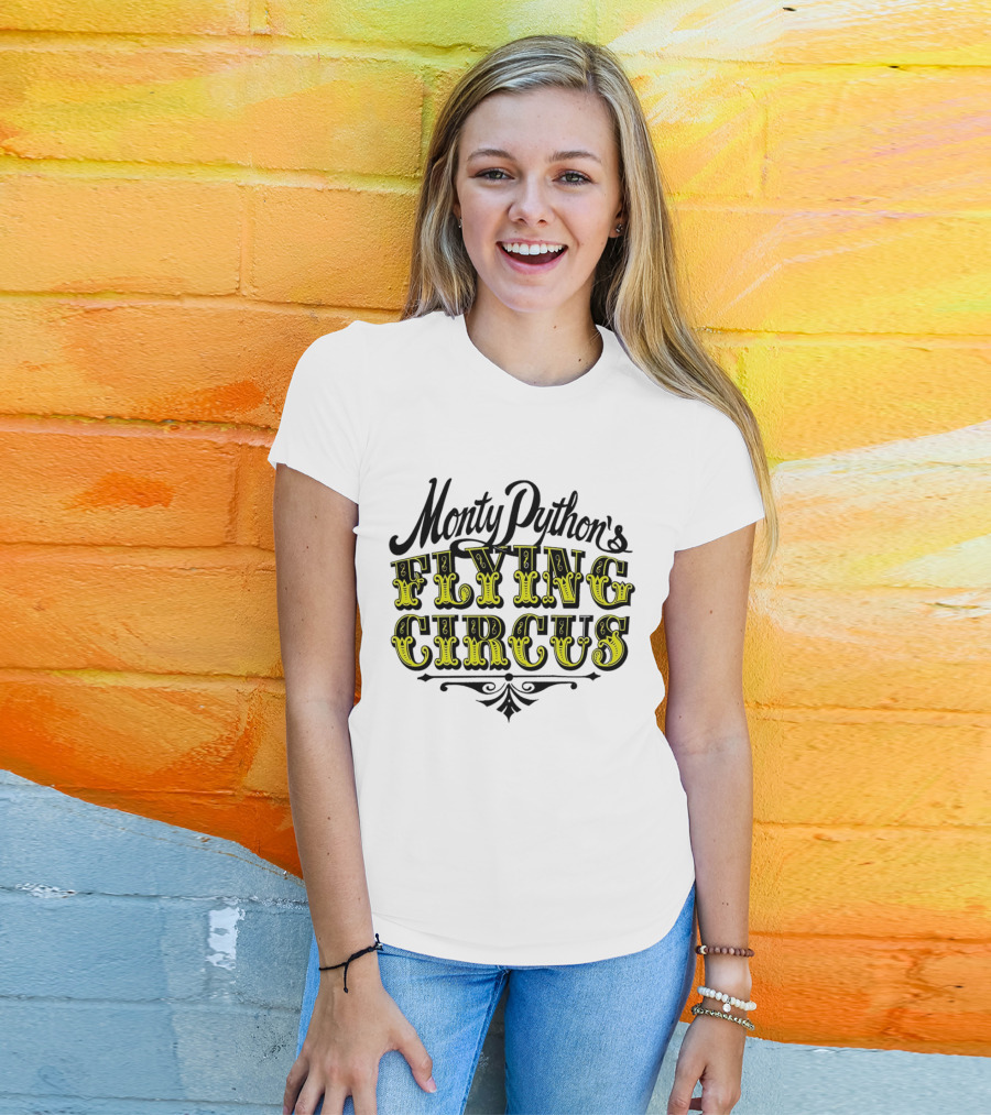 Monty Python's Flying Circus Vintage Yellow Lettering T-Shirt