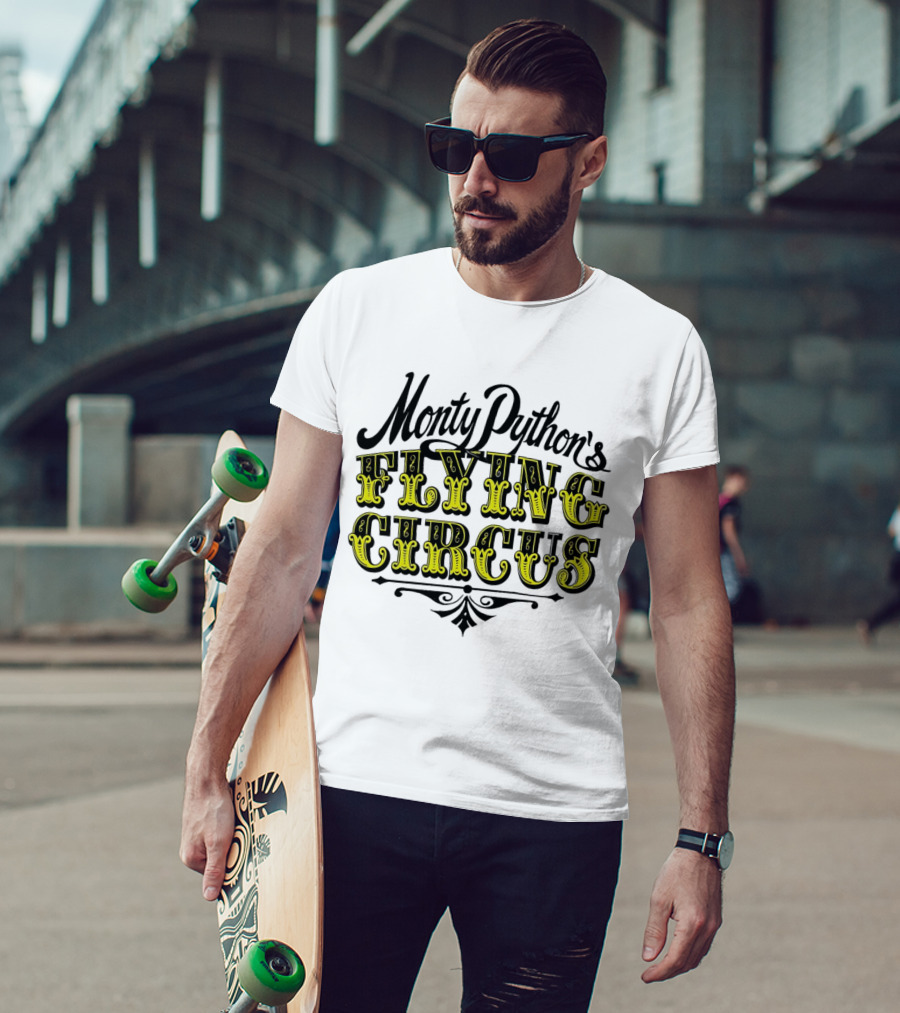 Monty Python's Flying Circus Vintage Yellow Lettering T-Shirt