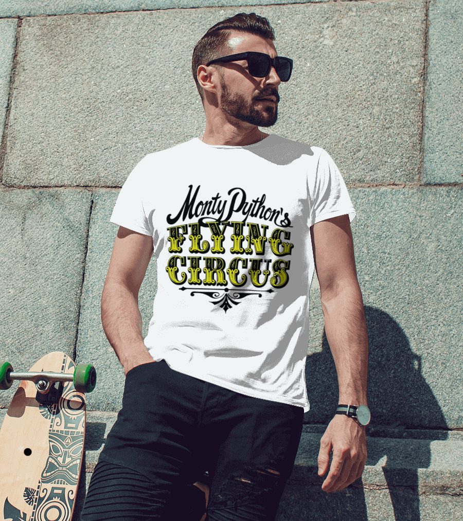 Monty Python's Flying Circus Vintage Yellow Lettering T-Shirt