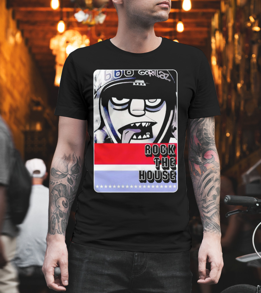 Gorillaz Rock The House 66 50s Style Helmet T-Shirt