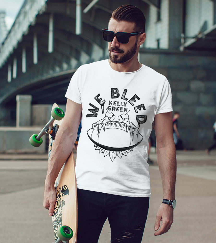 We Bleed Kelly Green Philadelphia Eagles Football Claw And Football T-Shirt