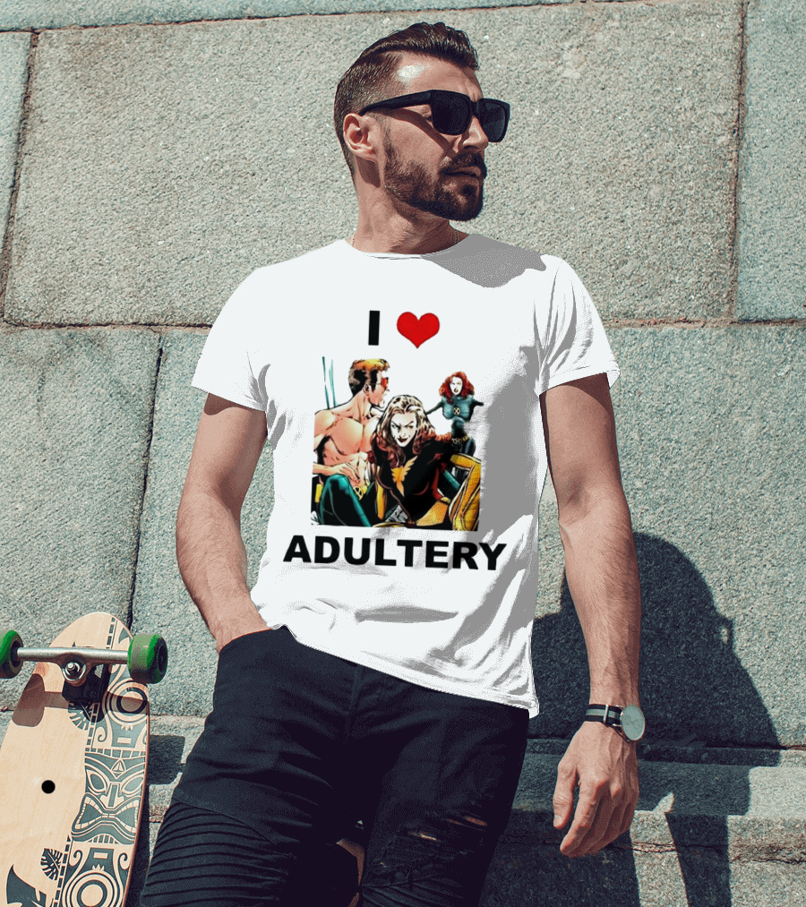 I Love Adultery Adult Joke Comic Characters T-Shirt