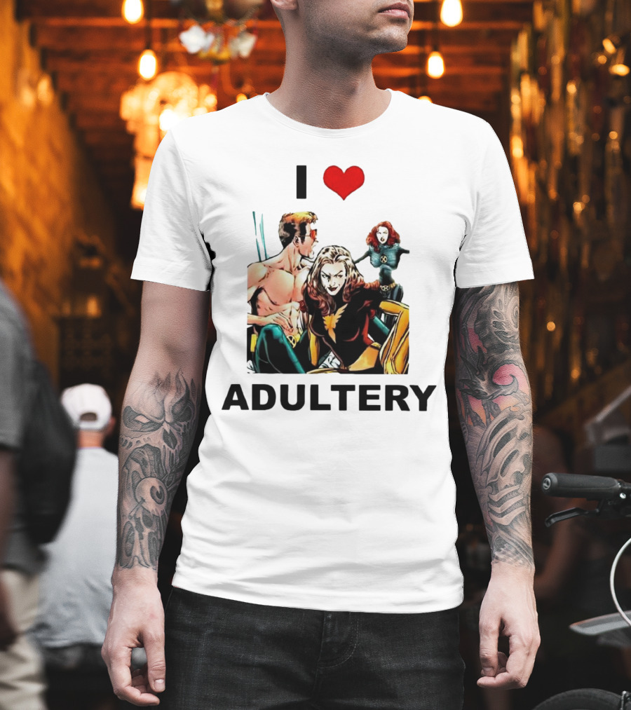 I Love Adultery Adult Joke Comic Characters T-Shirt