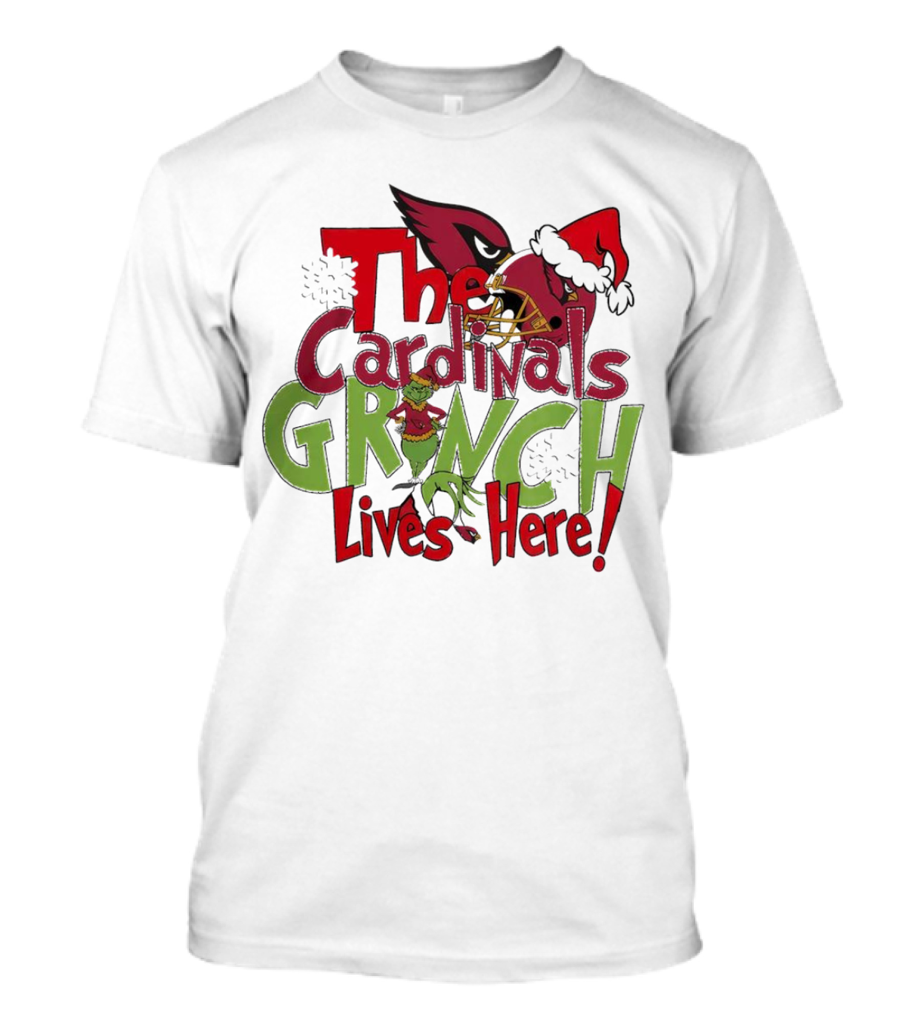 The Cardinals Grinch Lives Here Christmas Arizona T-Shirt
