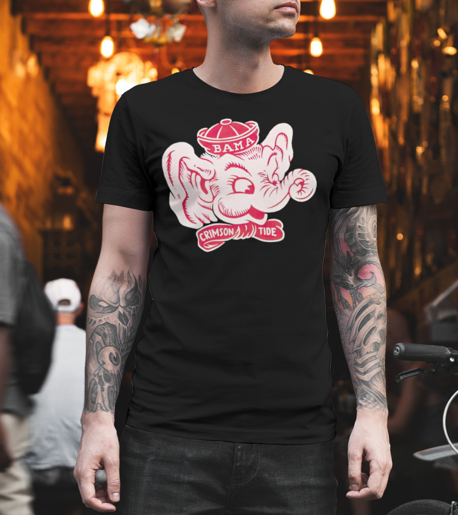 Bama Crimson Tide Elephant Mascot Football T-Shirt