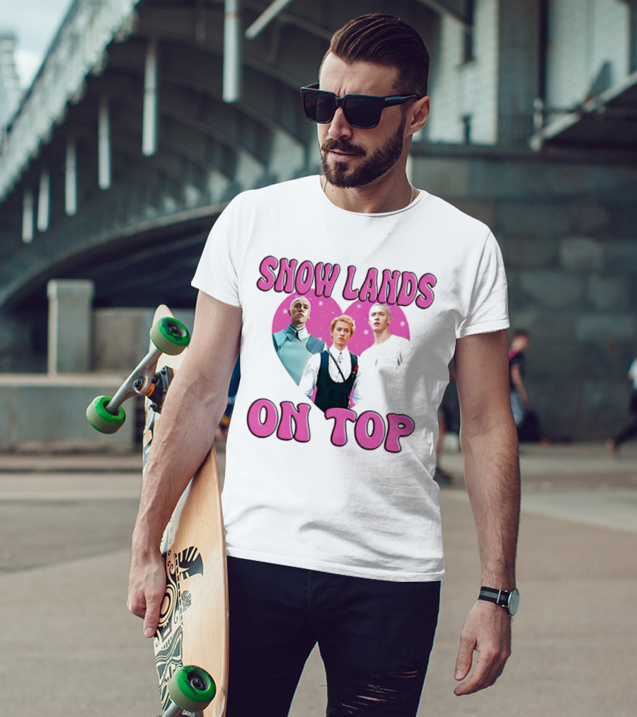 Snow Lands On Top Pink Heart Trio T-Shirt