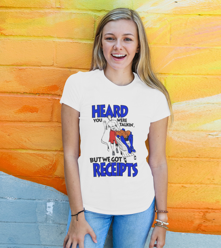 Heard You Were Talking But We Got Receipts Basketball Duel Scene T-Shirt
