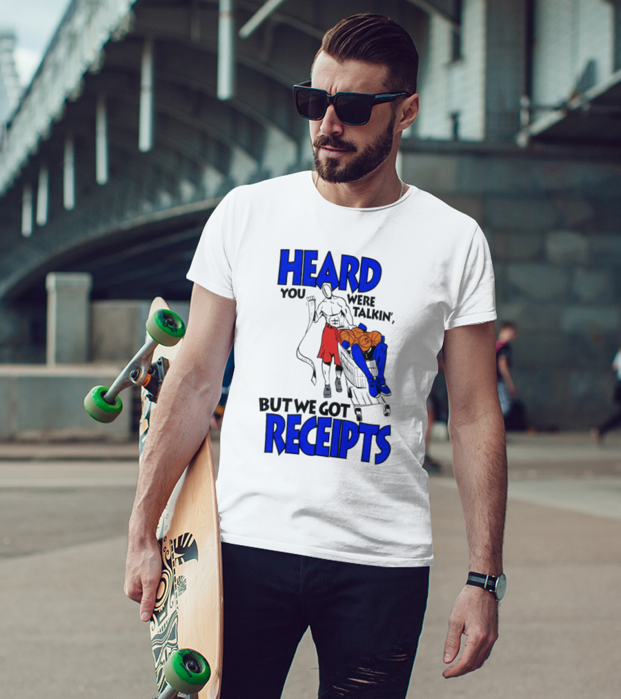 Heard You Were Talking But We Got Receipts Basketball Duel Scene T-Shirt