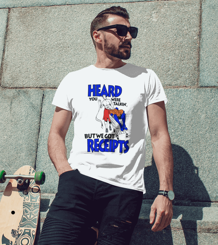 Heard You Were Talking But We Got Receipts Basketball Duel Scene T-Shirt
