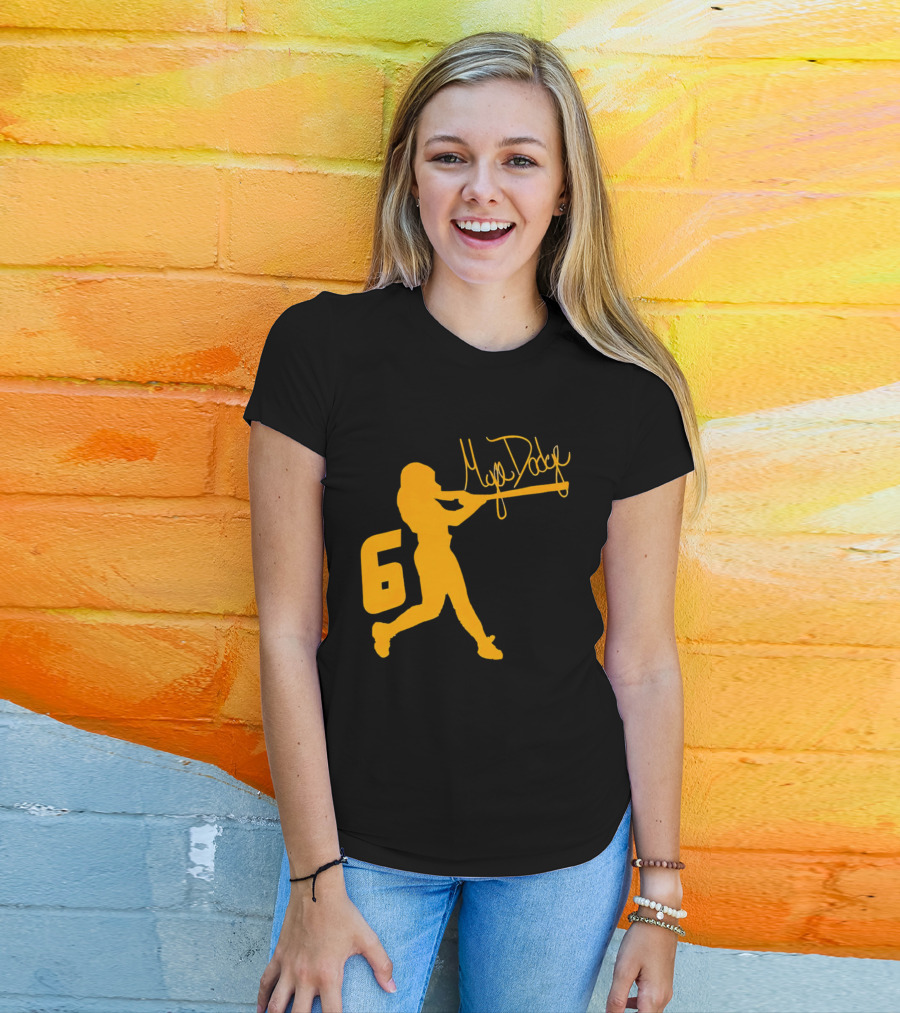 Mya Dodge Missouri Tigers Softball Signature Player Silhouette Number 6 T-Shirt