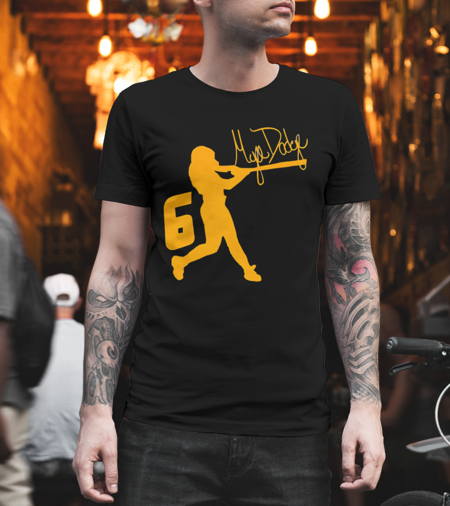 Mya Dodge Missouri Tigers Softball Signature Player Silhouette Number 6 T-Shirt