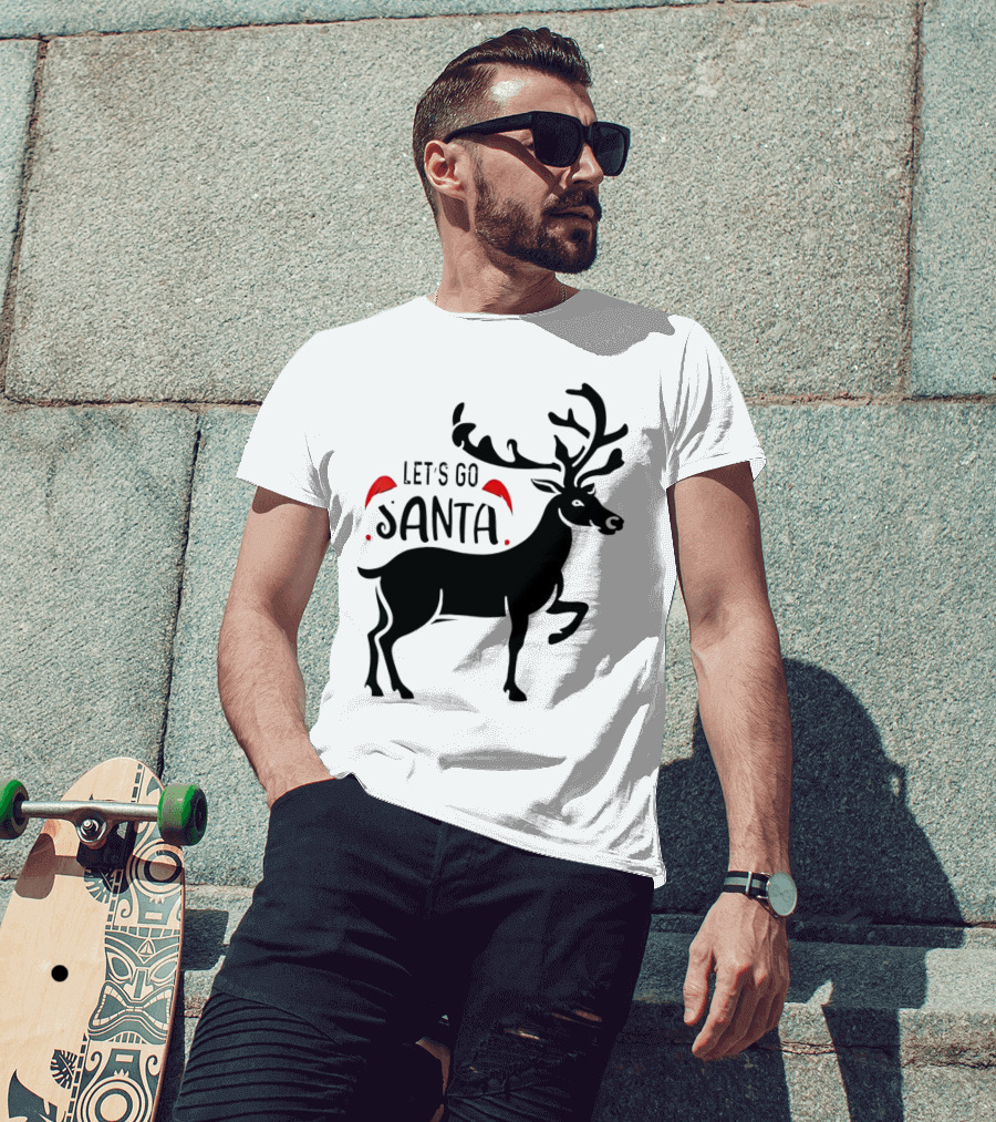 Let's Go Santa Christmas Reindeer T-Shirt