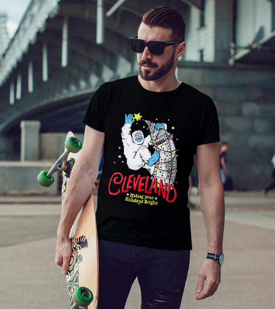 Cleveland Abominable Snowman Making Your Holidays Bright T-Shirt