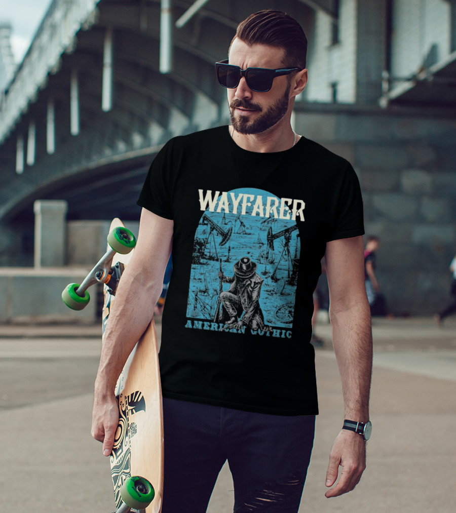 WAYFARER Oil Rig Cowboy American Gothic T-Shirt