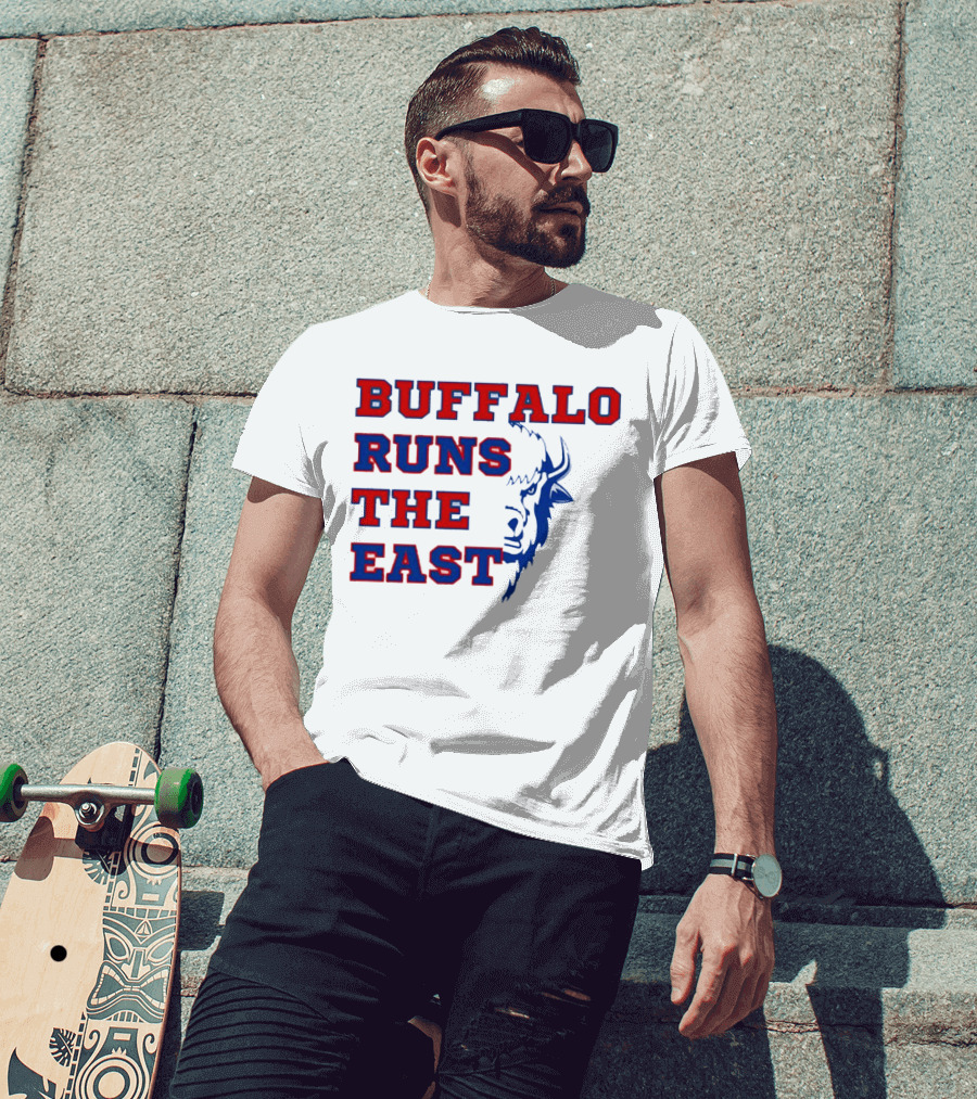 Buffalo Runs The East Bold Text With Buffalo T-Shirt