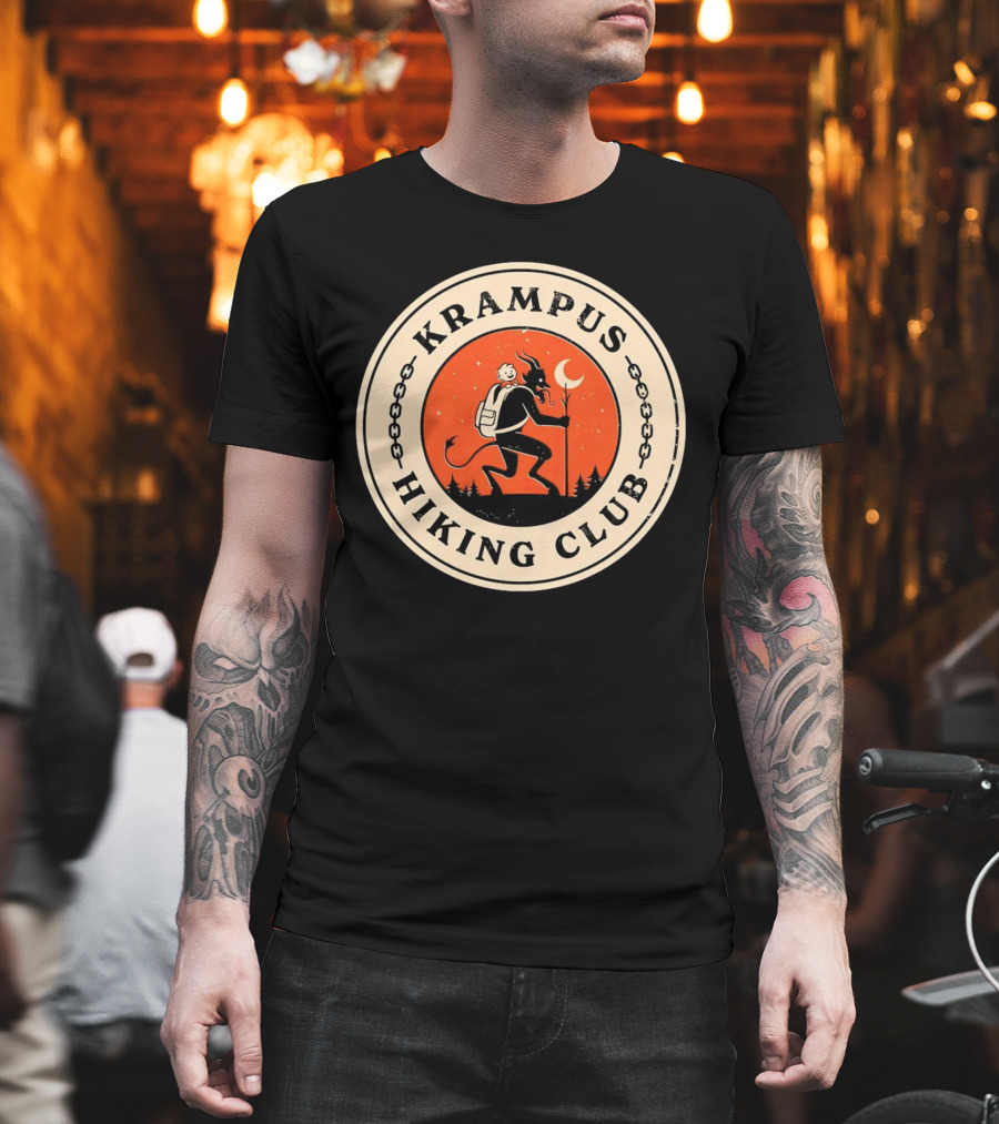 Krampus Hiking Club Moonlit Forest Adventure T-Shirt