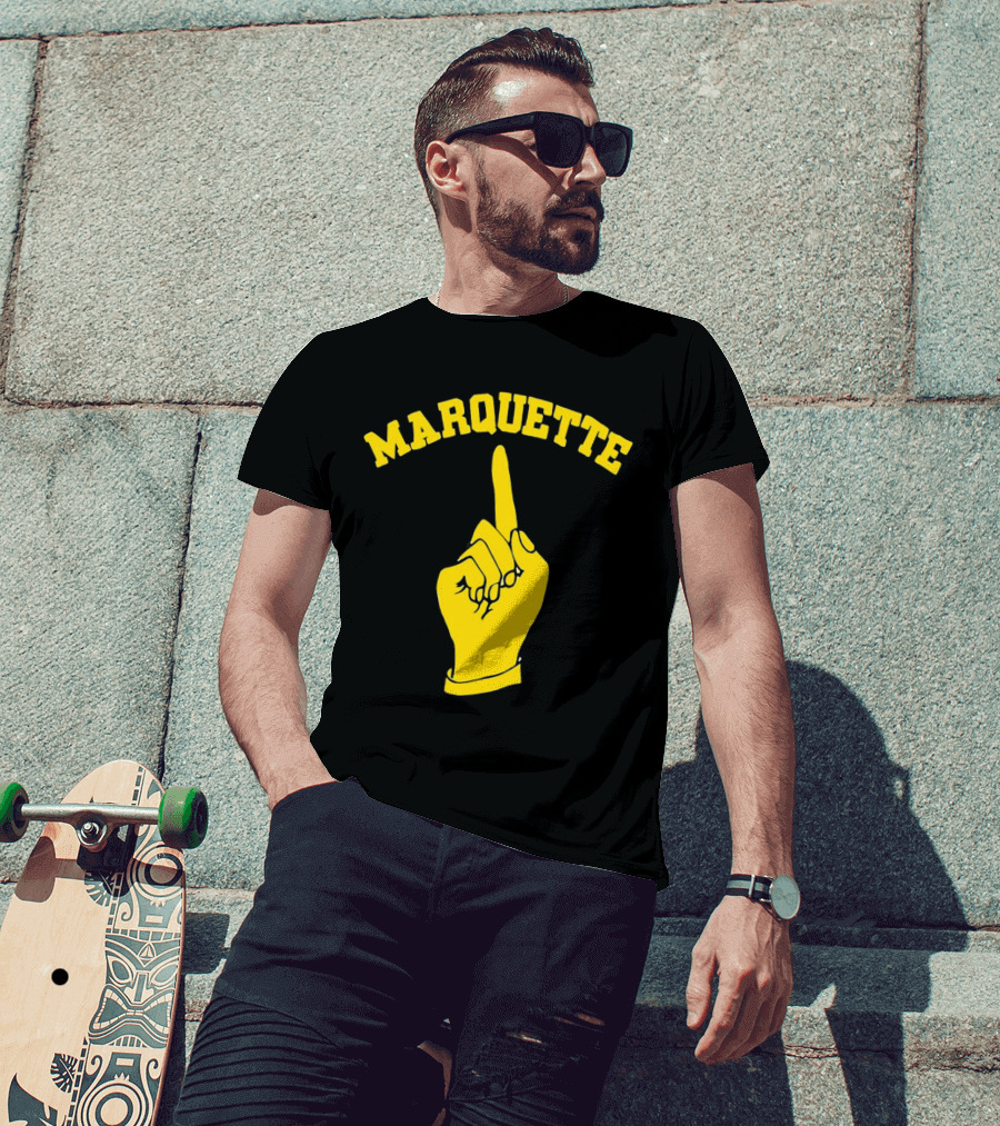 Marquette Yellow Number One Finger T-Shirt