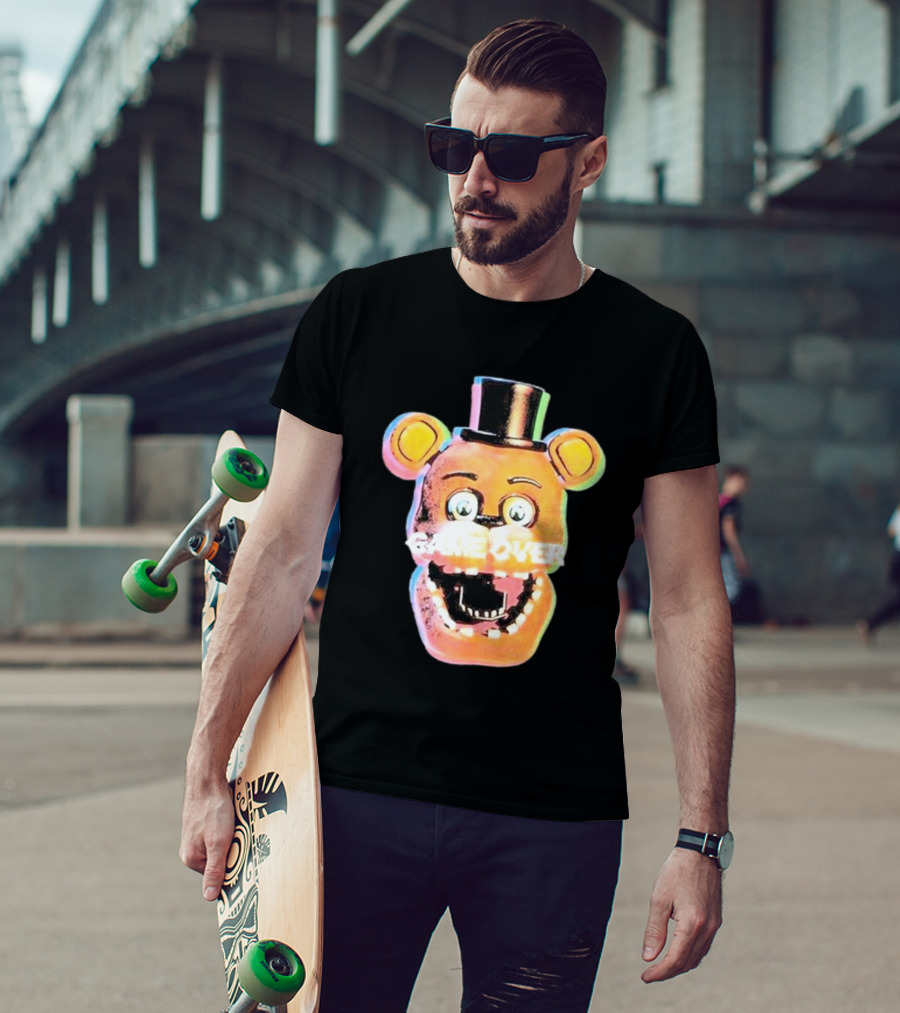Five Nights At Freddy’s Game Over Text Freddy Head With Hat T-Shirt