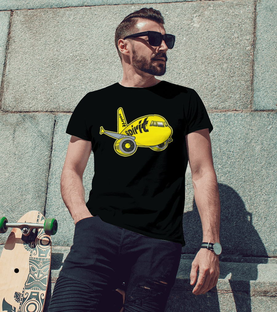 Spirit Airlines Airbus Cartoon Airplane T-Shirt