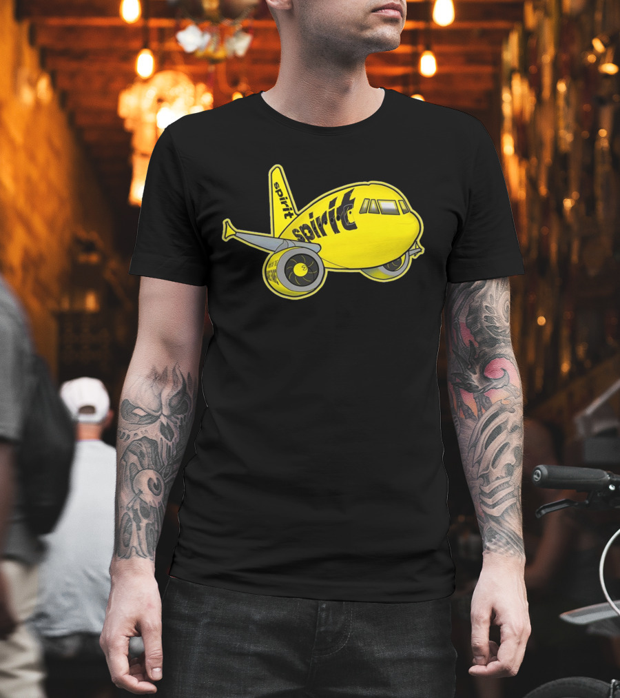 Spirit Airlines Airbus Cartoon Airplane T-Shirt
