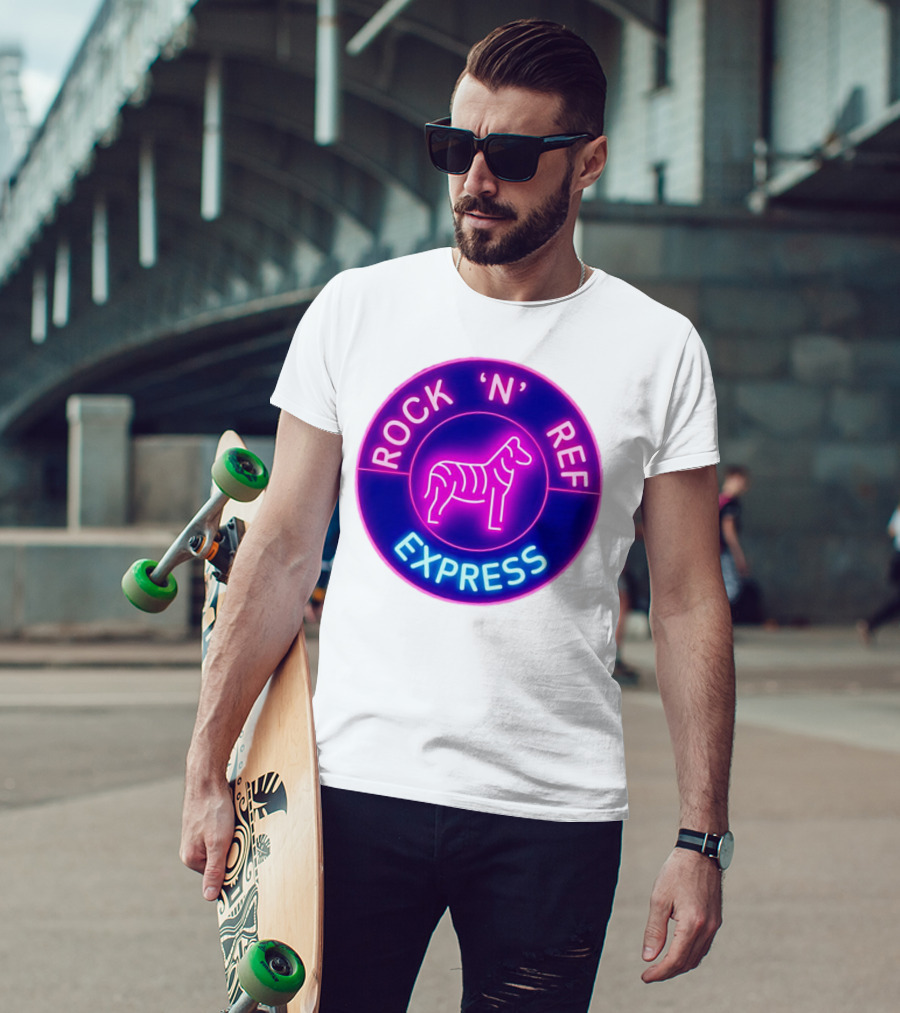 Rock 'N' Ref Express Jesse Beeler Tag Neon Zebra T-Shirt