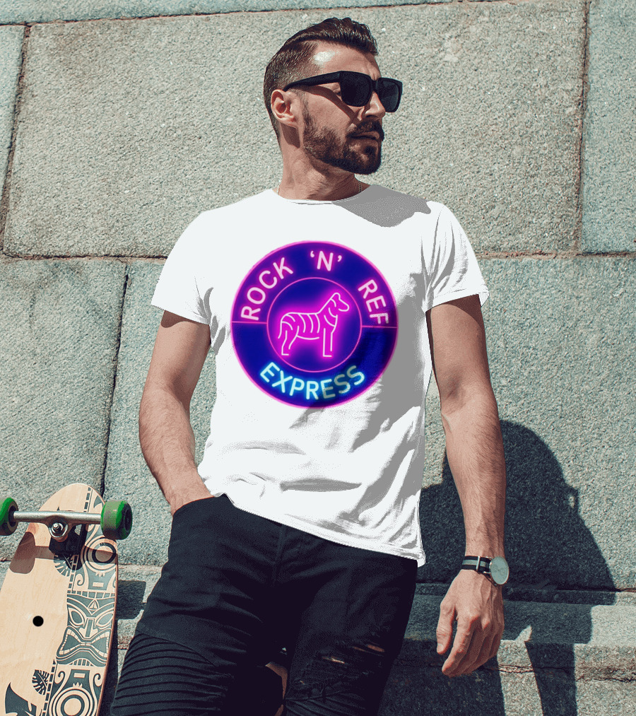 Rock 'N' Ref Express Jesse Beeler Tag Neon Zebra T-Shirt