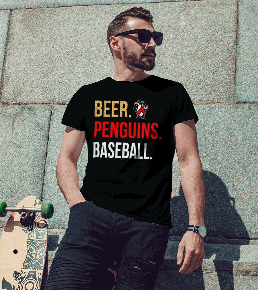 Beer Penguins Baseball 108 Stitches T-Shirt