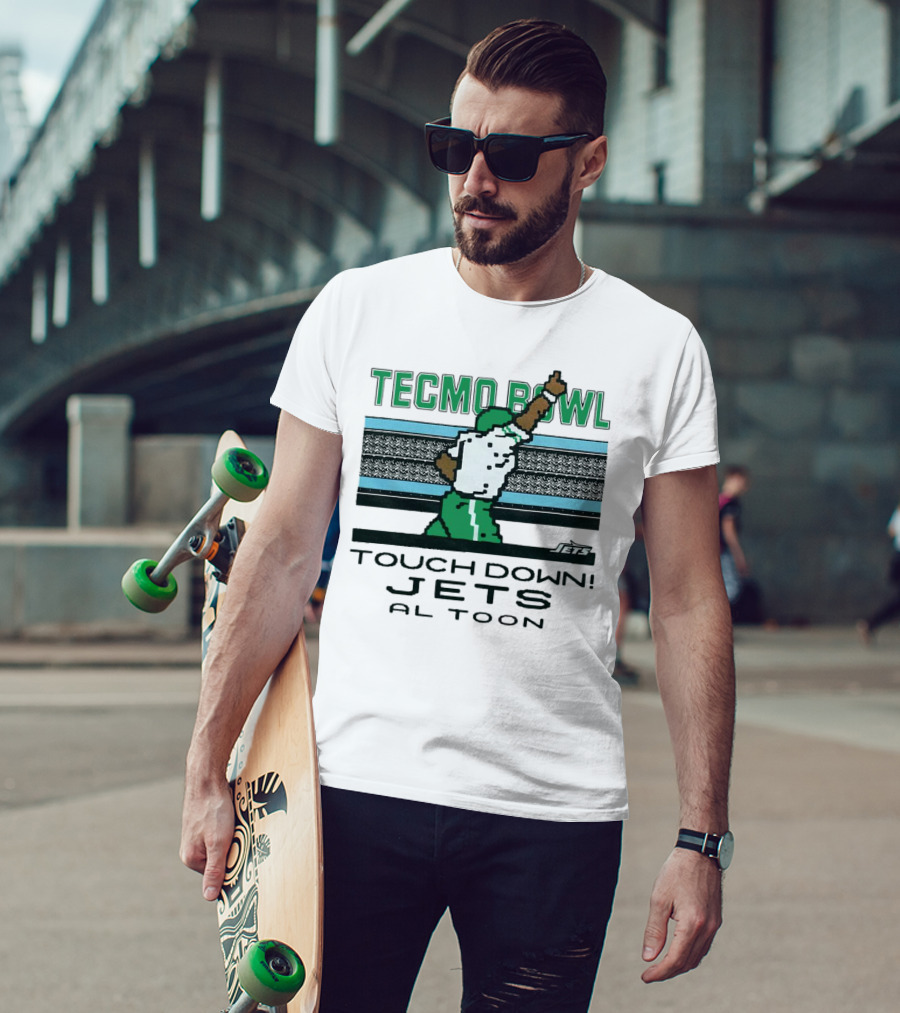 Tecmo Bowl Touch Down New York Jets Al Toon Retro Gaming Iconic Scene T-Shirt