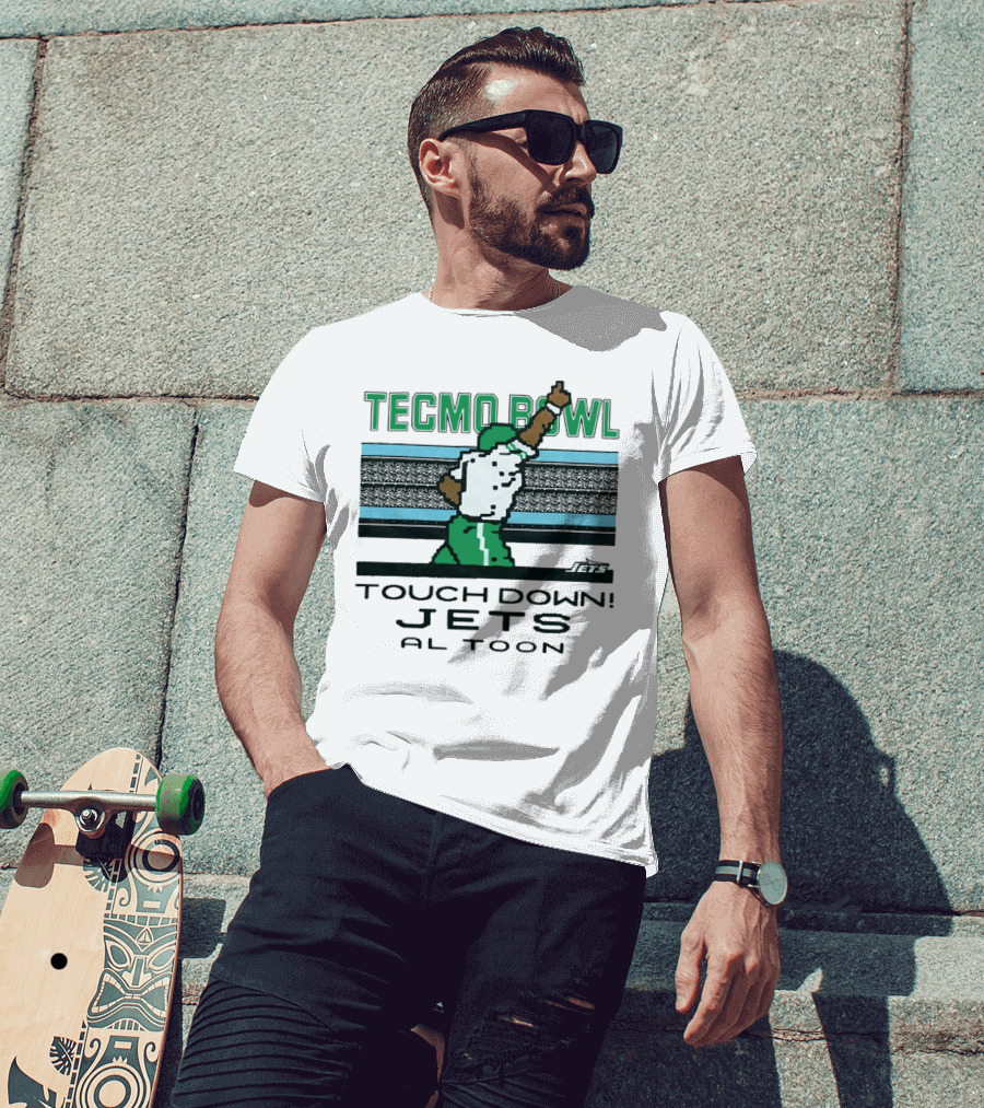 Tecmo Bowl Touch Down New York Jets Al Toon Retro Gaming Iconic Scene T-Shirt