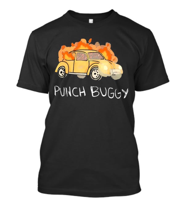 Punch Buggy Car On Fire Iconic Flames Image T-Shirt