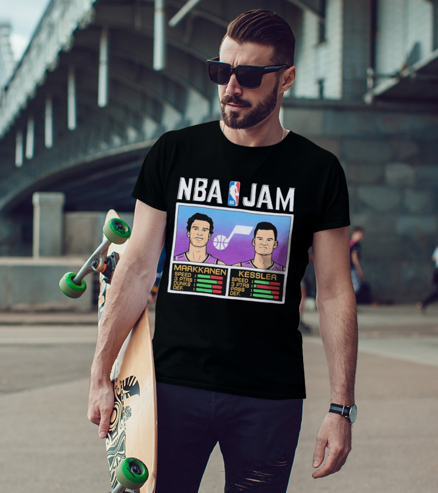 NBA Jam Jazz Markkanen Kessler Player Stats T-Shirt