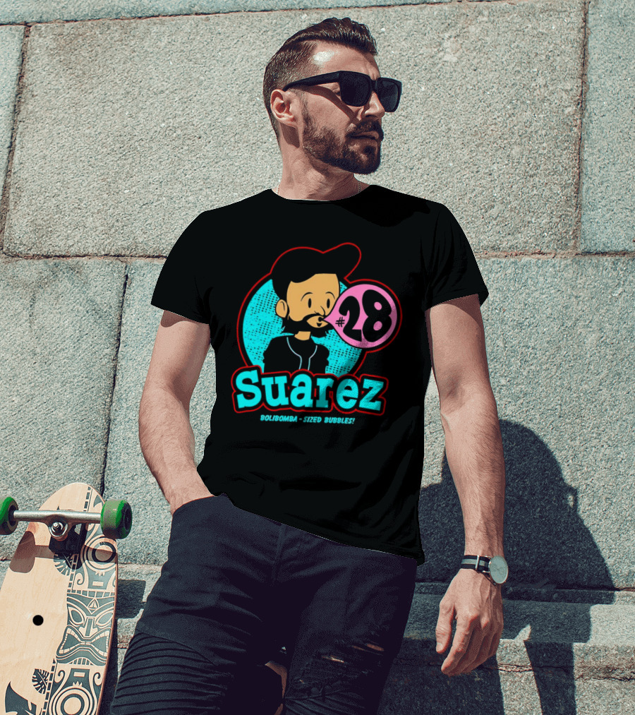 Suarez #28 Bolibomba Sized Bubbles Cartoon Cincinnati Reds Bubblegum T-Shirt