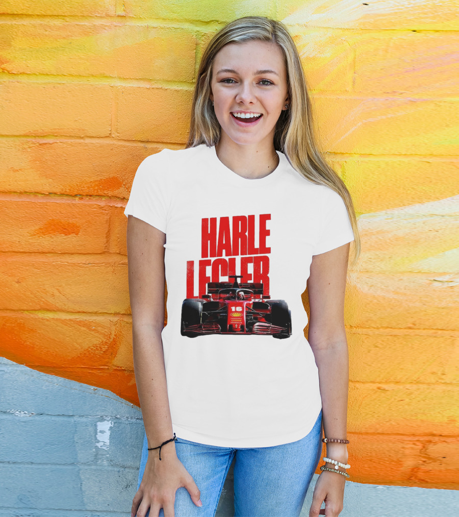 Groovy Ferrari Charles Leclerc Formula 1 Car 16 Racing Legend T-Shirt