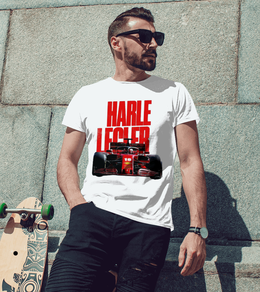 Groovy Ferrari Charles Leclerc Formula 1 Car 16 Racing Legend T-Shirt