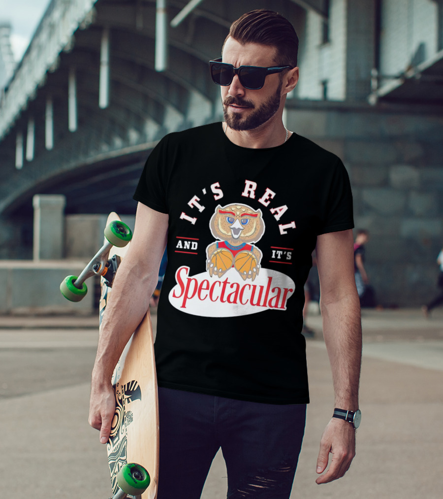 It's Real And It's Spectacular Basketball Owl With Hoop Eyes T-Shirt