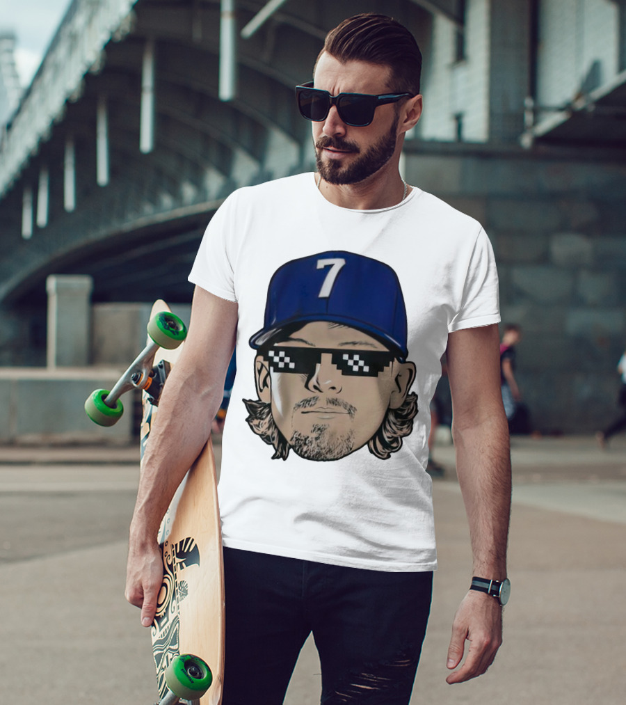 Bobby Witt Jr. Deal With It Kansas City Royals Pixelated Glasses Cap Number 7 T-Shirt