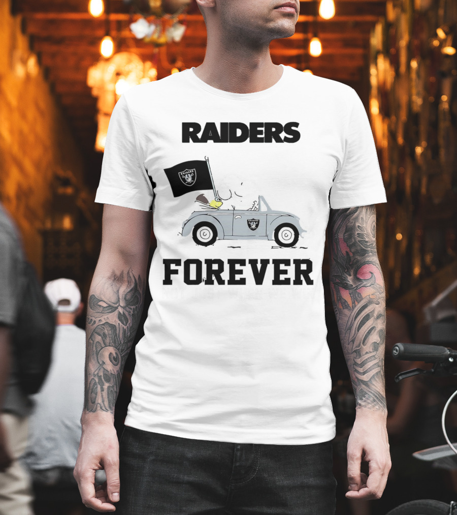 Raiders Forever Not Just When We Win Snoopy Woodstock Car T-Shirt