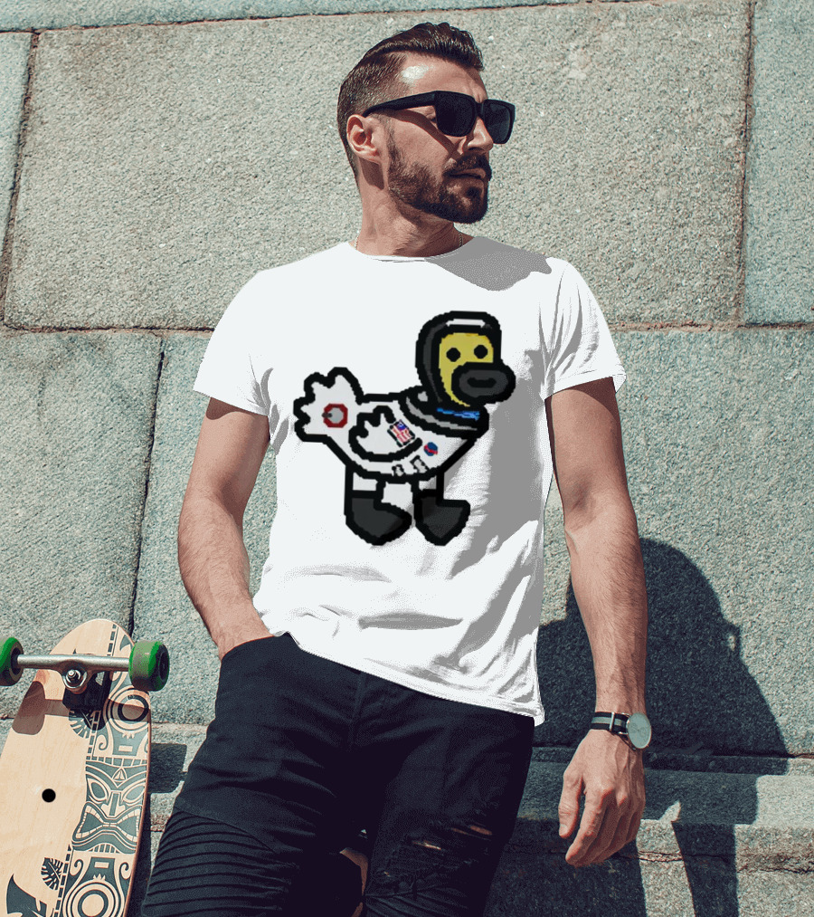 First Man Astronaut Duck Gosling NASA Patches T-Shirt