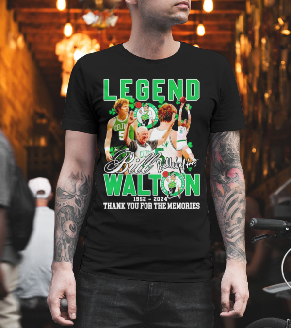 Legend Bill Walton 1952-2024 Boston Celtics Thank You for the Memories Signature T-Shirt Legend Bill Walton 1952-2024 Boston Celtics Thank You for the Memories Signature T-Shirt